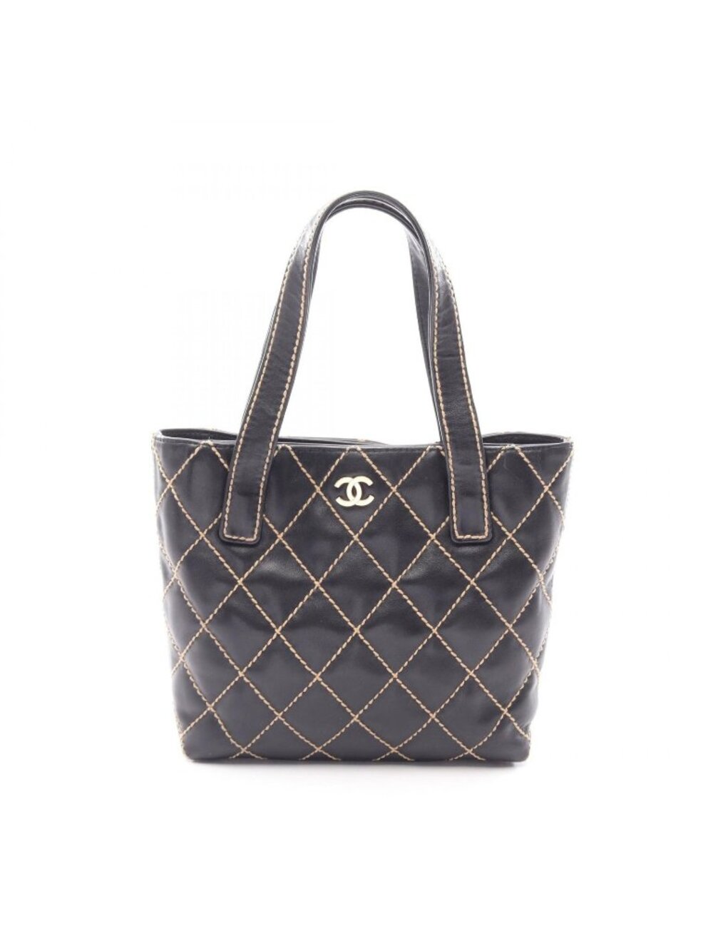 Chanel Tote Wild Stitch Black Leather